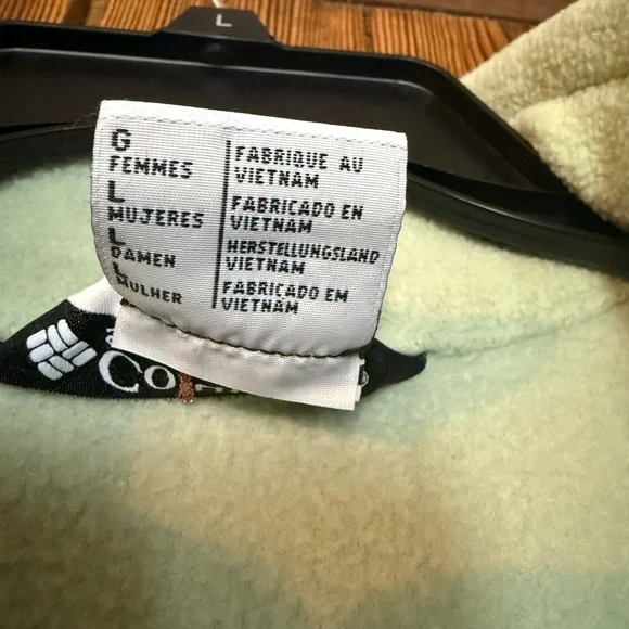 Columbia Women's Large Pale Mint Green “Benton Springs” Full-Zip Fleece Jacket - Picture 7 of 10